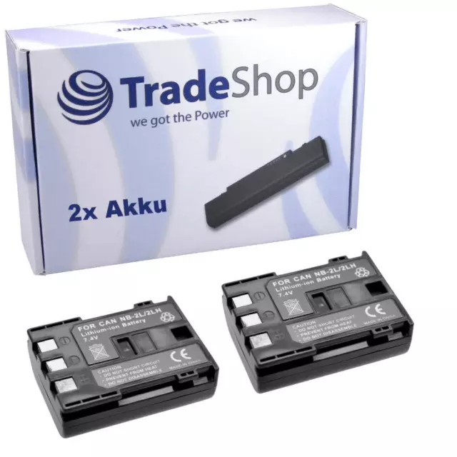 2x AKKU 1000mAh für CANON MVX-25i MVX-30i MVX-35i MVX-40i FVM10