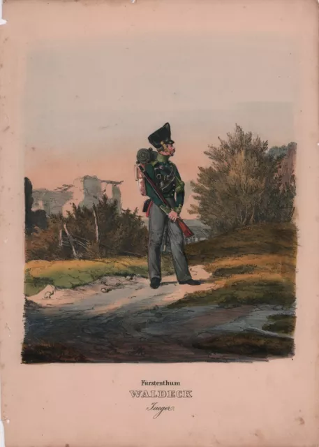 Uniform der deutschen Armee. Fürstenthum Waldeck. Jaeger. Eckert, Monten, 1835