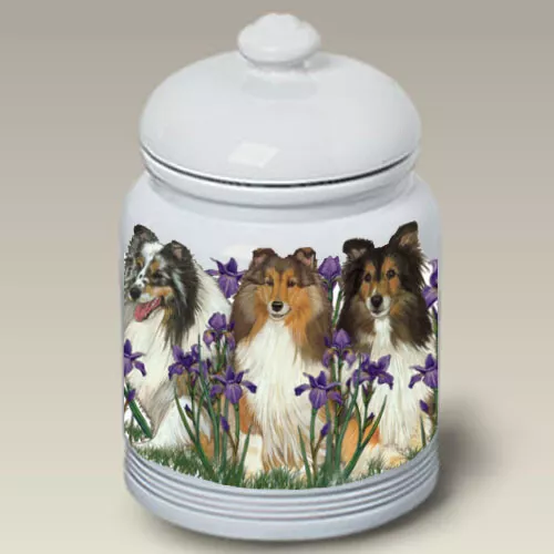 Shetland Sheepdog Sheltie Ceramic Treat Jar PS 52014
