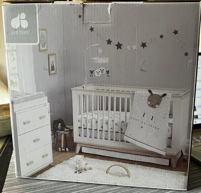 Just Born One World Musical Mobile (Brahm's Lullaby) Counting Sheep Gray/White