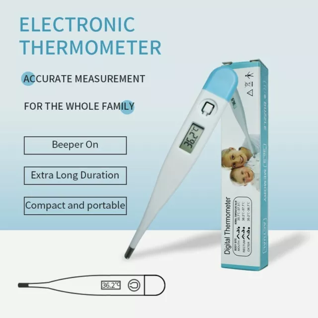 Digital Thermometer LCD Alarm Oral Under Arm Baby, Children & Adult CE Quality