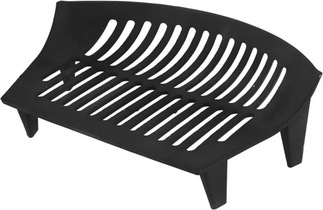 Cast Iron Fire Grate 16" Curved Heavy Duty Fire Log Coal Fireplace Rack Black