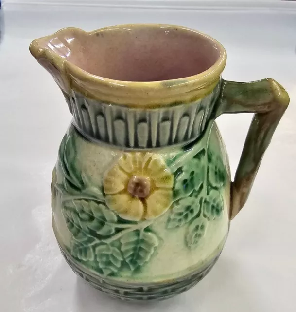 Antique Griffin Smith And Hill Etruscan Majolica Pitcher/Creamer/Jug