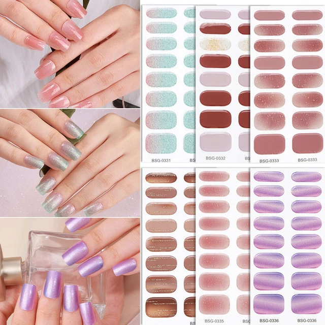 14 Fogli Adesivi Per Smalto Per Unghie A Gradiente Completo Strisce - Foto 9