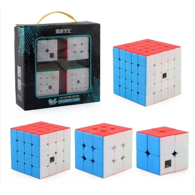 MOYU Mei Long MF9317 2x2 to 5x5x5 Cubing Classroom Cube Toy 4 in 1 Set Gift UK