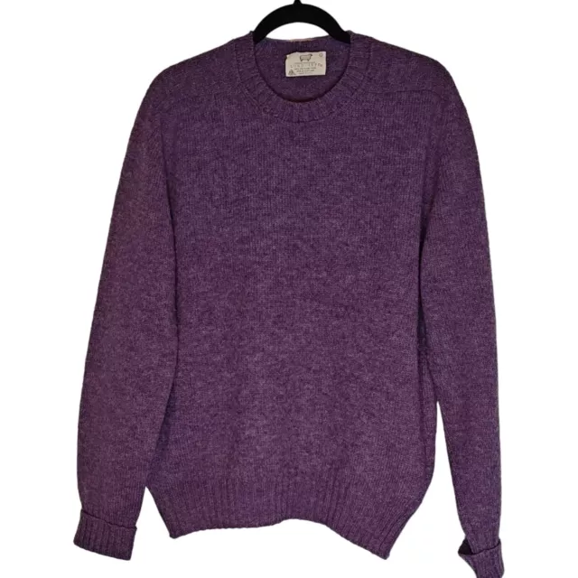 VINTAGE LORD JEFF 100% Shetland Wool Brown Sweater Men's L USA Made ...