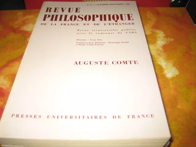 Revue Philosophique de la France et de l'étranger, n°4, 1985: Auguste Comte