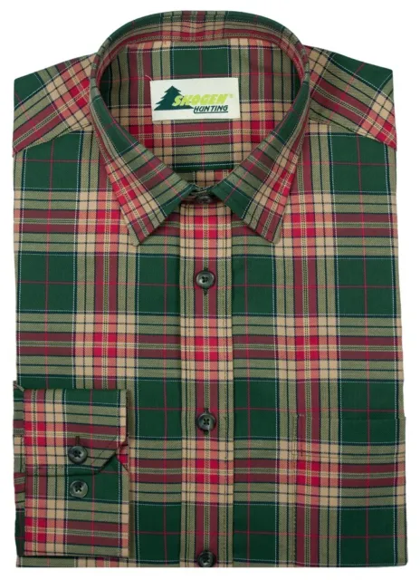 Skogen® camicia per il tempo libero verde oliva/rossa camicia uomo outdoor camicia forestale camicia da caccia NUOVA