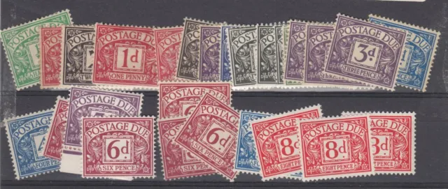 GB Postage Due Mint Unchecked Collection Of 24 BP8043