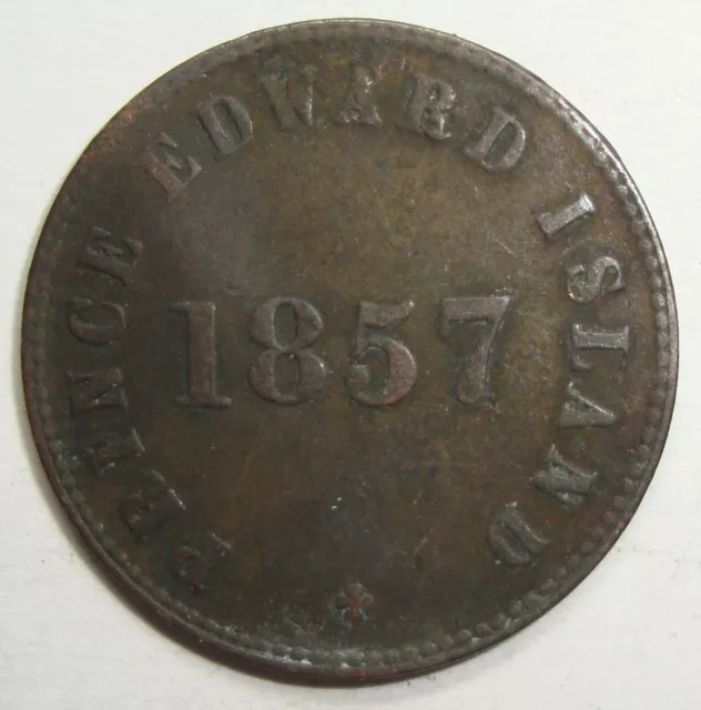 1857 Pei Self Government And Free Trade Canada Half Penny Token Coin