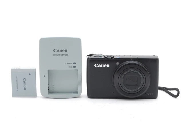 [NEAR MINT w/Strap] Canon PowerShot S95 10.0MP Digital Camera Black From JAPAN