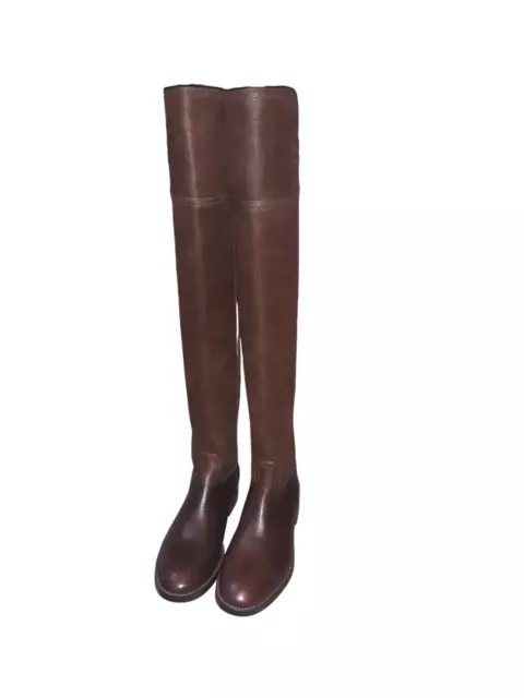 Tory Burch Womens Over The Knee Leather Boots Brown Size 5 New without a Box
