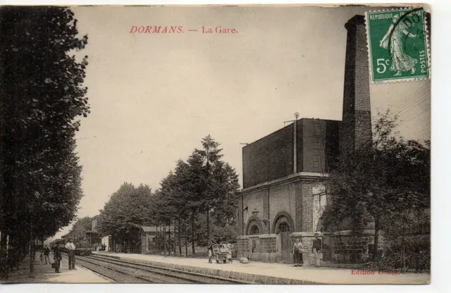 DORMANS - Marne - CPA 51 - the station - the train arrives at the station