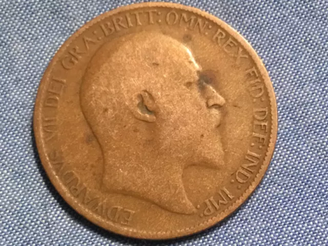 1906 Edward VII British Halfpenny 1/2p