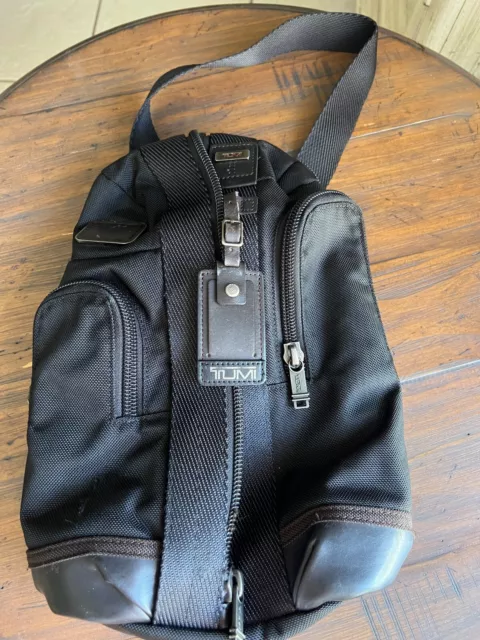 Authentic Tumi Alpha Bravo Monterey Sling Shoulder Bag Black 222318H2K Pre Owned