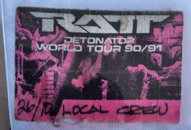 RATT Detonator world tour 1990/91 concert access all areas, backstage pass, crew