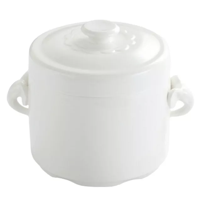 275ml Keramik-Eintopftopf mit Deckel, Doppelgriff, weiß für Küche, Eier, Pudding