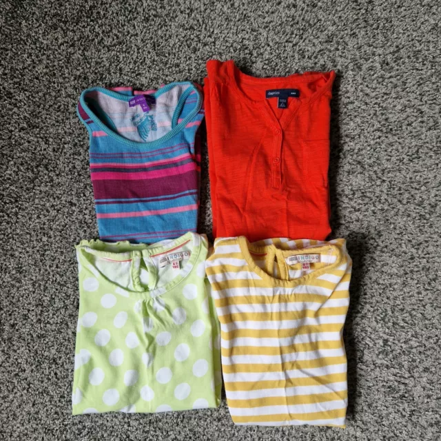 T-shirt bambina X 4 pacchetto età 6-7 anni gilet maniche corte top M&S gap