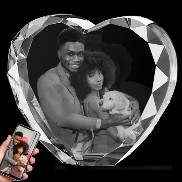 Personalized 3D Photo Crystal Mothers Day Gift Custom Etched Picture Anniversary