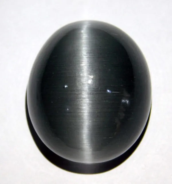 Natural 120.75 Ct Chrysoberyl Gray Cats Eye Oval Cabochon Cut Loose Gemstone