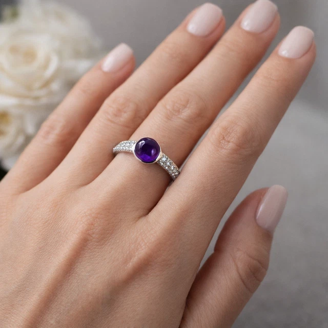 Bague Art Déco Argent 925 Avec Nacre Et Zircons - Taille 54 - Occasion - Style Tank