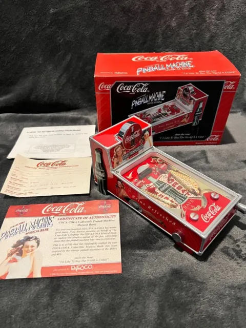 Coca-Cola Pinball Machine Musical Bank 1998 (Rare)