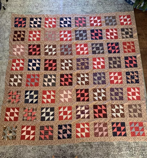 Antique Grandmothers Quilt Top-Gorgeous 77”x78”