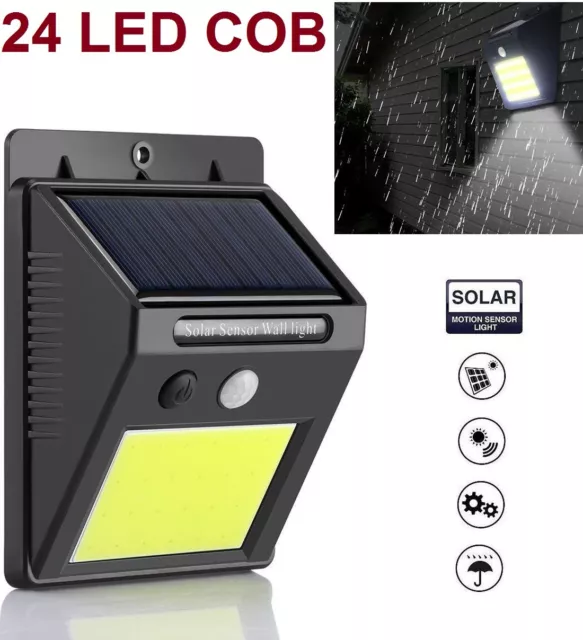 Lampara solar con sensor de movimiento y luz interior y exterior 24 LED COB