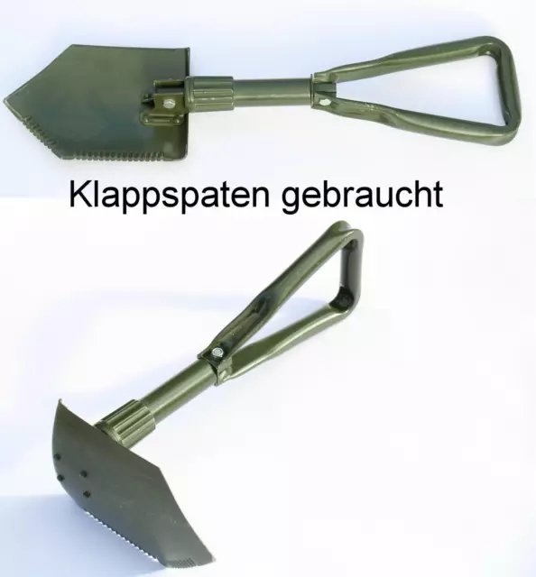 Original Bundeswehr Klappspaten, Spaten, BW Spaten mit Flecktarnhülle gebr. 2