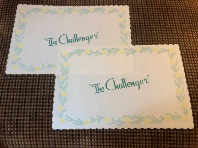 2 UPRR Challenger dining car place Mats, China & Flatware Union Pacific Railroad