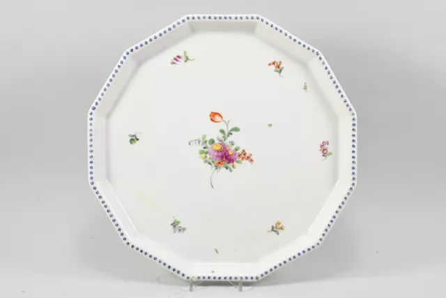 M61M15- Nymphenburg Porzellan Platte handbemalt, Blumendekor