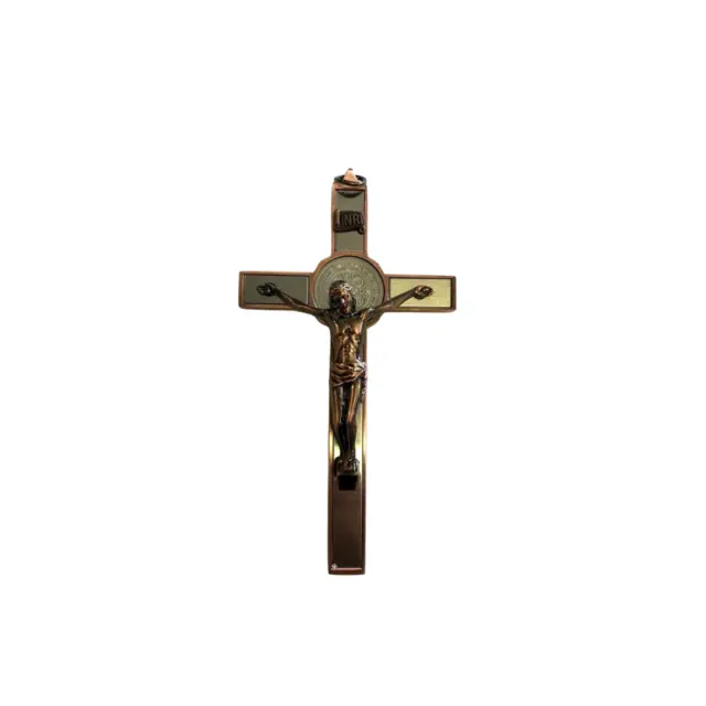 Religious Metal Jesus On Chris Cross Crucifix Hanging On Wall Icon