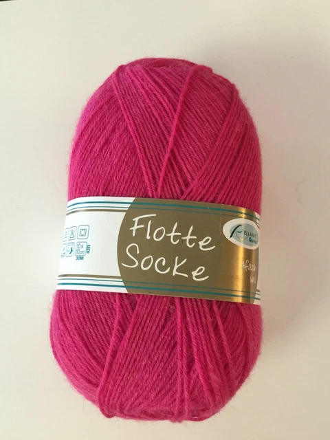 FLOTTE SOCKE Sockenwolle RELLANA 4-fach / 4-fädig Uni 100 g pink