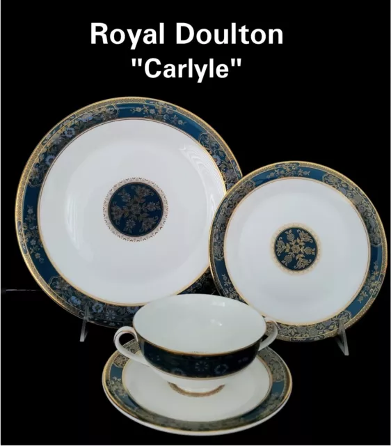 Royal Doulton Carlyle 4 Piece Place Setting Dinner Salad & Bread Plate Soup Bowl