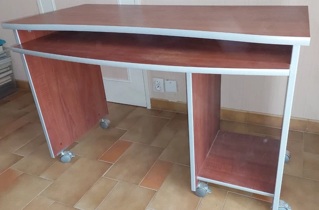 Bureau informatique avec 3 tiroirs MDF chêne Sonoma table d'ordinateur