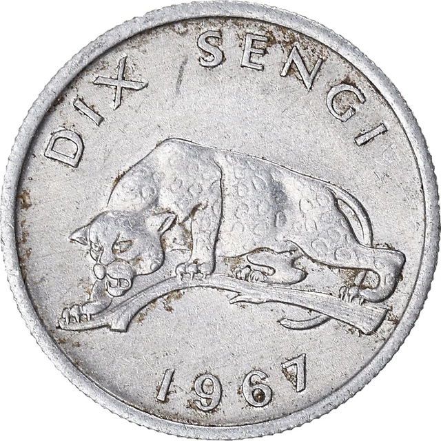 [#943409] Coin, CONGO, DEMOCRATIC REPUBLIC, 10 Sengis, 1967