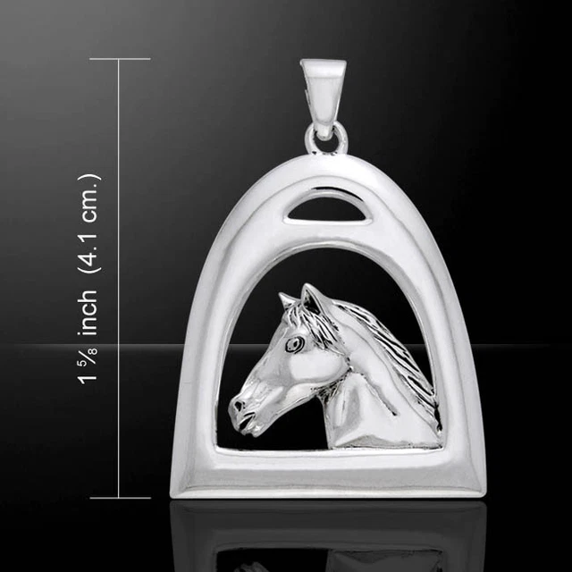 Pendentif Cheval Argent 925 - Concours Complet Rider 3D - Bijou Équestre - Neuf