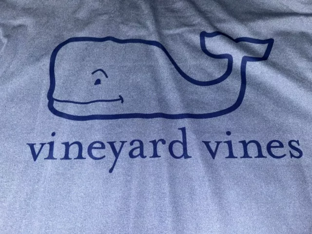 Vineyard Vines Mens Large Light Blue Long Sleeve Whale Graphic Shirt