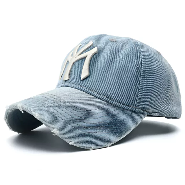 Y2k Unisex New York NY Baseball Men Women Hat Sport Snapback Denim Cap