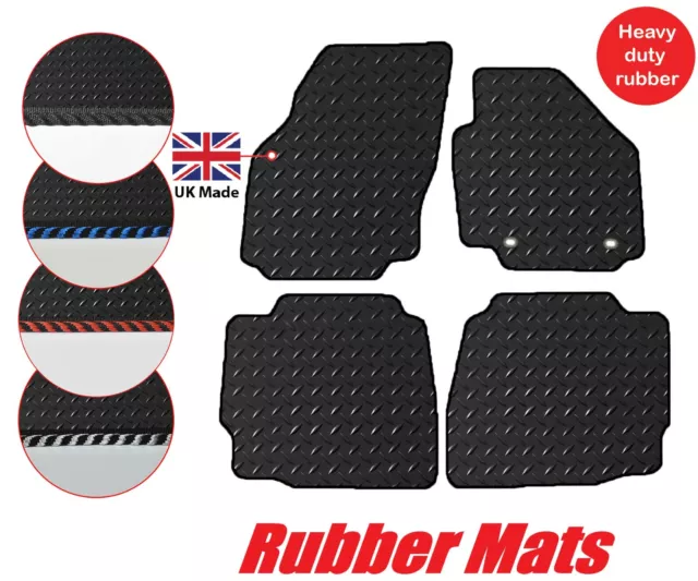 Ford Mondeo MK4 2007 to 2012 Tailored Car 3mm Rubber Mats & Edgings 2 clips