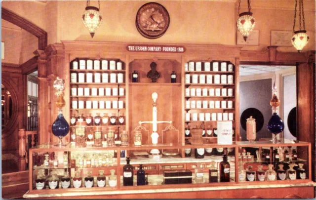 Disneyland Postcard Upjohn Pharmacy Counter Souvenir  1960s BG