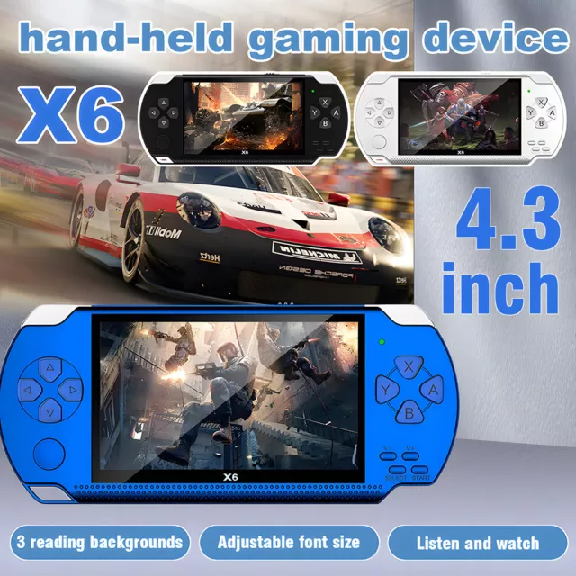 32 Bit 4.3" PSP Portable Handheld Game 8GB Console Player 10000+Games +Camera X6 2