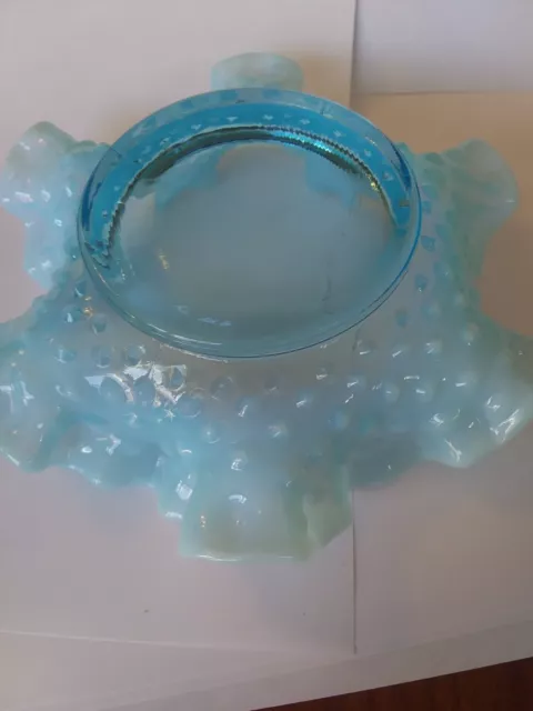 LOT of 6 matching hobnail glass dishes Fenton aqua light blue mint condition