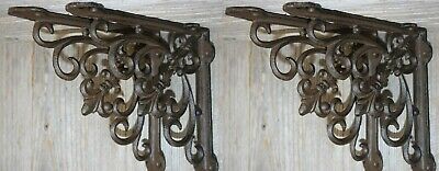 4 Country Cajun Wall Shelving Brackets Antique Design Cast Iron, 7 1/2", B-60
