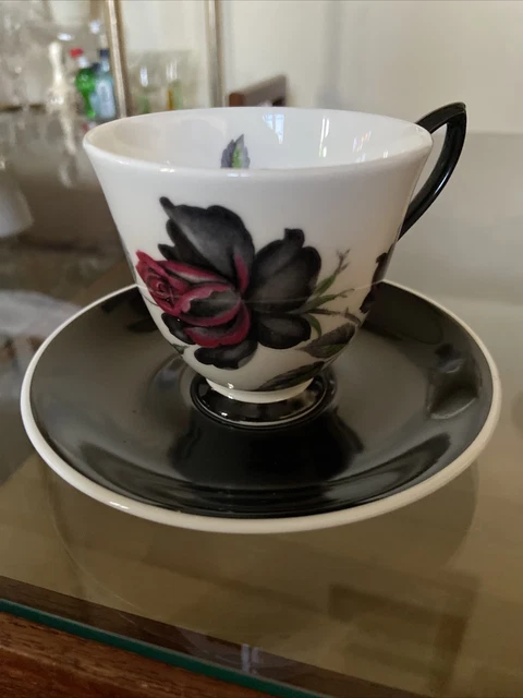 Vintage ROYAL ALBERT Bone China coffee Cup And Saucer Masquerade' pattern
