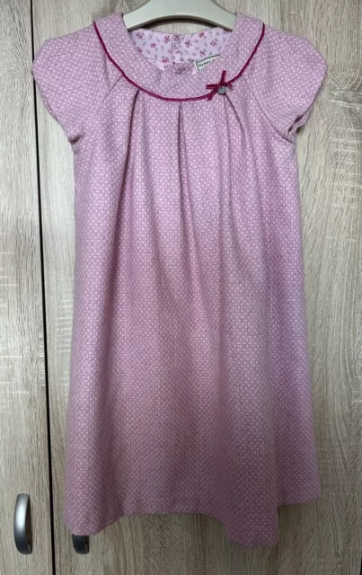 Darcy Brown Girls Dress 6 Years Pink Short Sleeve Wool Blend