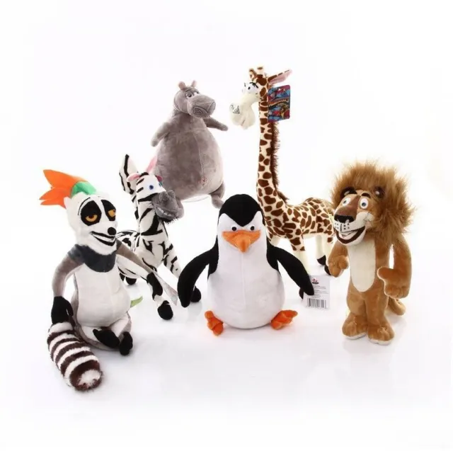 Character Madagascar Plush Toys Gloria Penguin Marty Alex Melman Toys Julien