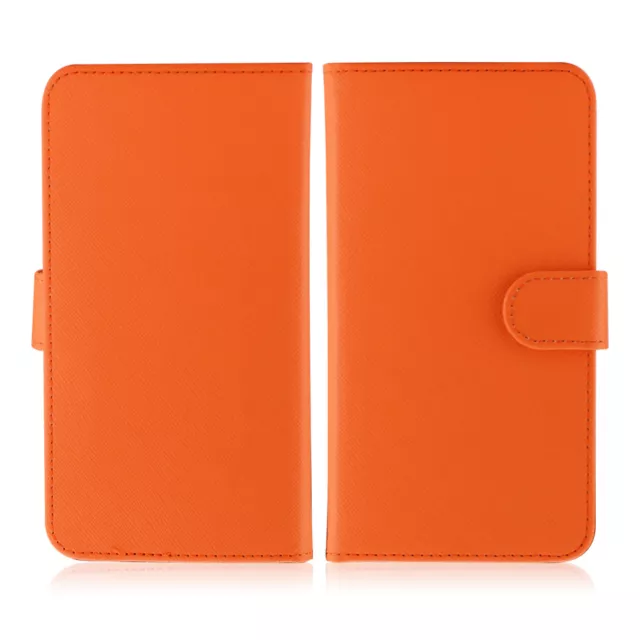 Etui  portefeuille universel en cuir orange pour  smartphone Apple iPhone 6 /6s