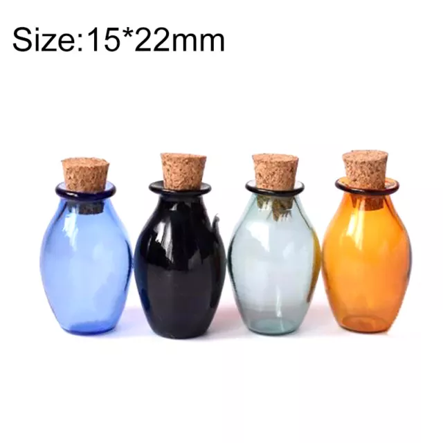 1pc 15*22mm Small Glass Bottles with Cork Stopper Tiny Vials Wish Jars Container