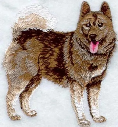Embroidered Short-Sleeved T-Shirt - Norwegian Elkhound I1094 Sizes S - XXL